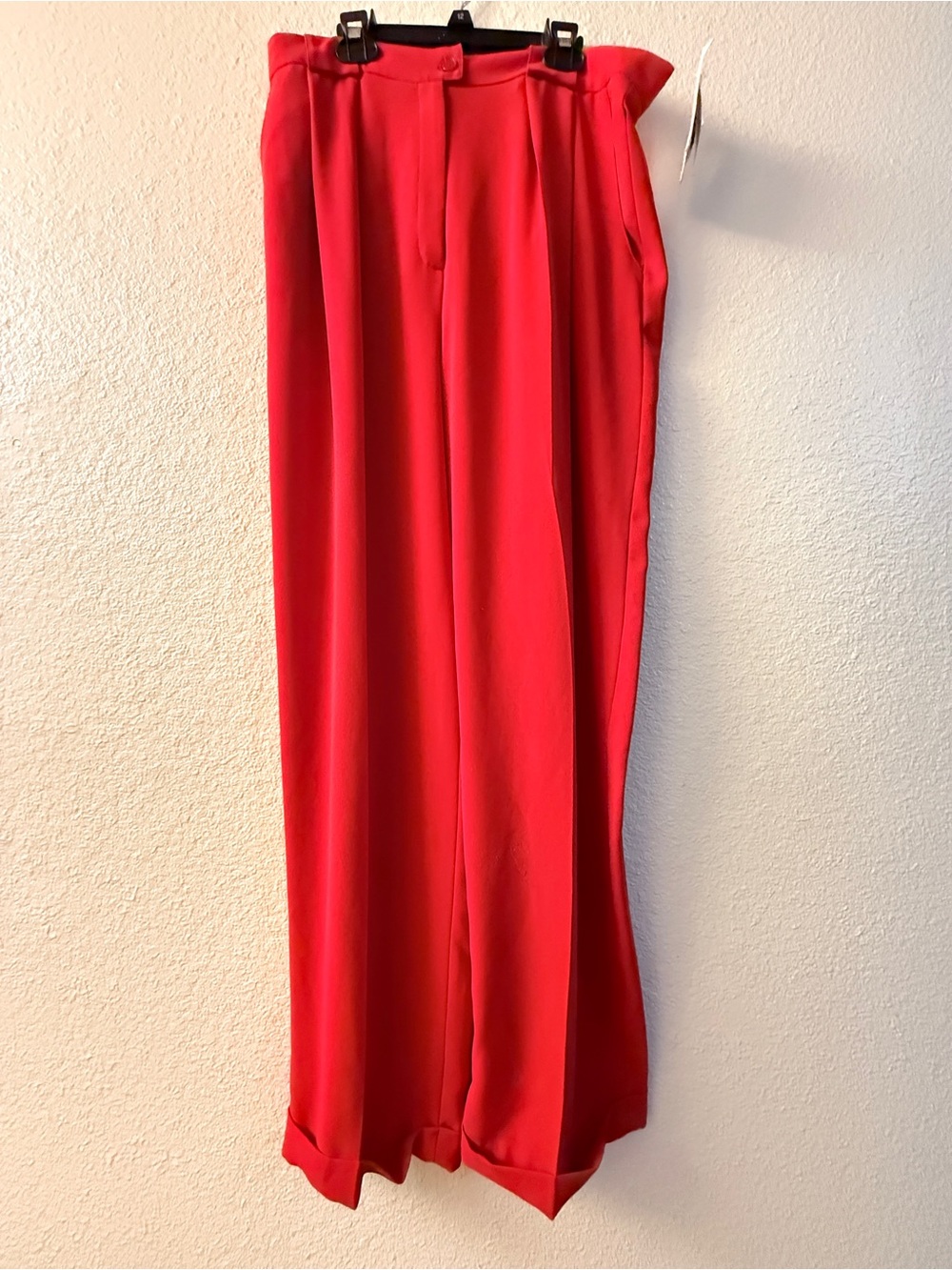 Jones New York Red High-Waist Wide-Leg Trousers